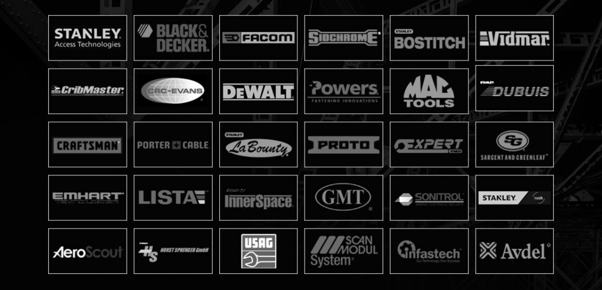 A collage of logos representing the STANLEY global brand network.