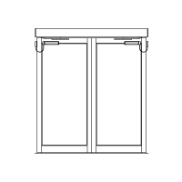 Double Swing Door with Operator.