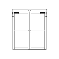 Double Swing Door with Operator.