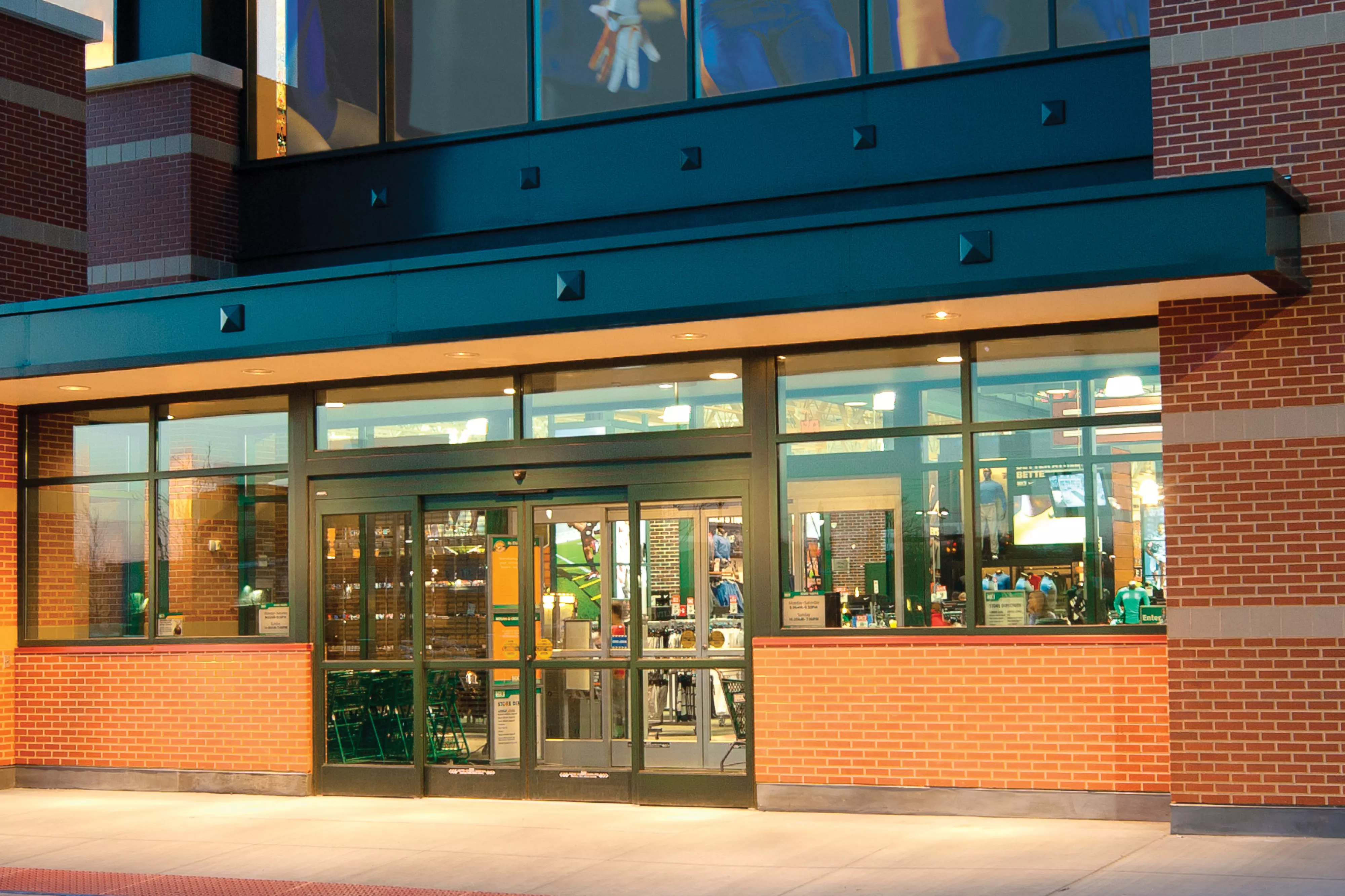 automatic sliding door entrance at retail store