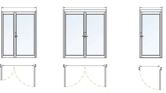 A diagram of a set of doors.