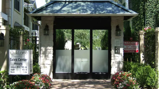 A set of telescoping automatic sliding doors.