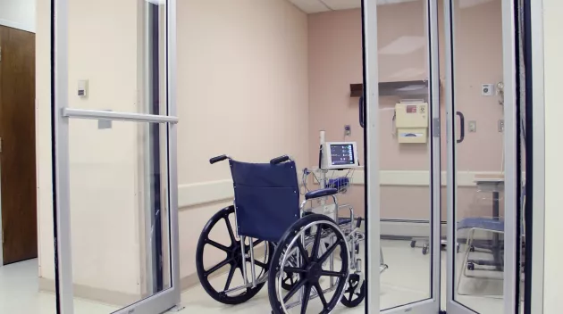 swing/fold door hybrid in a healthcare setting