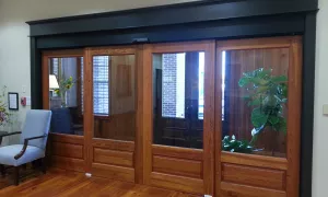 A set of utility dura glide doors.