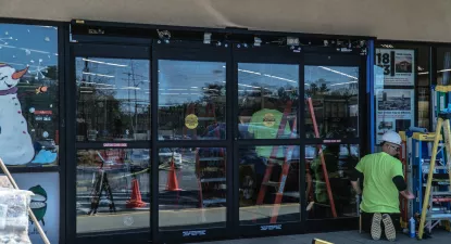 automatic door installation