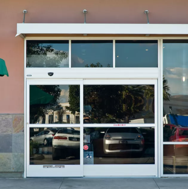 A dura glide door installed at starbucks.