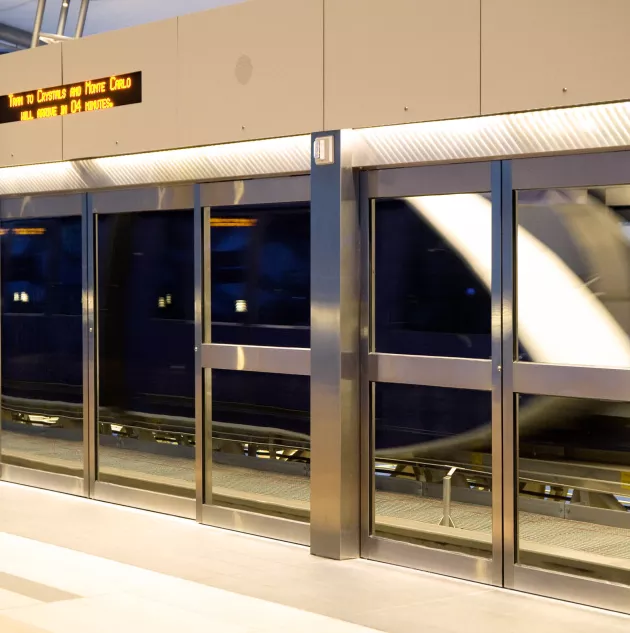 Stanley Platform Screen Doors Transit.jpg Screen doors on a transit platform.