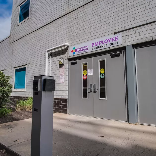 Exterior doors at hospital