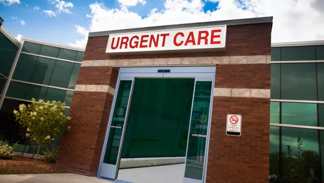 A st of open urgent care doors.
