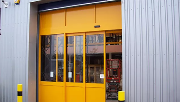 A set of telescoping automatic sliding doors.