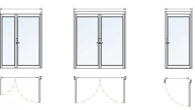 A diagram of a set of doors.