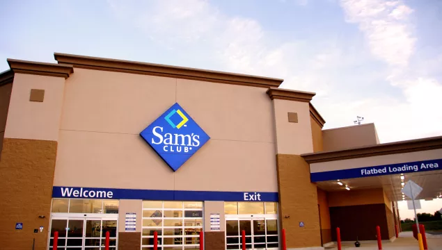 a set of doors at sam's club.