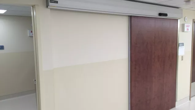 A utility sliding door.