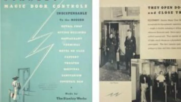 history_Brochure.jpeg A brochure indicating the convenience of automatic doors.